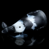 Killer Whale creature fleshlight, dark gray body with white belly and open mouth