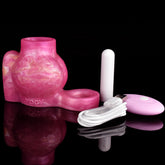 Vibrating Knot Penis Sleeve Cock Ring, pink, geschwungene Manschette mit Knoten-Form