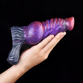 Monster Cock Sleeve mit großer Knot-Hülle, lila-purpurfarbene Galaxy-Optik