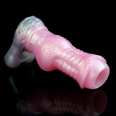 Knotted wolf-sleeve style sheath in pink with dark-gray tip
