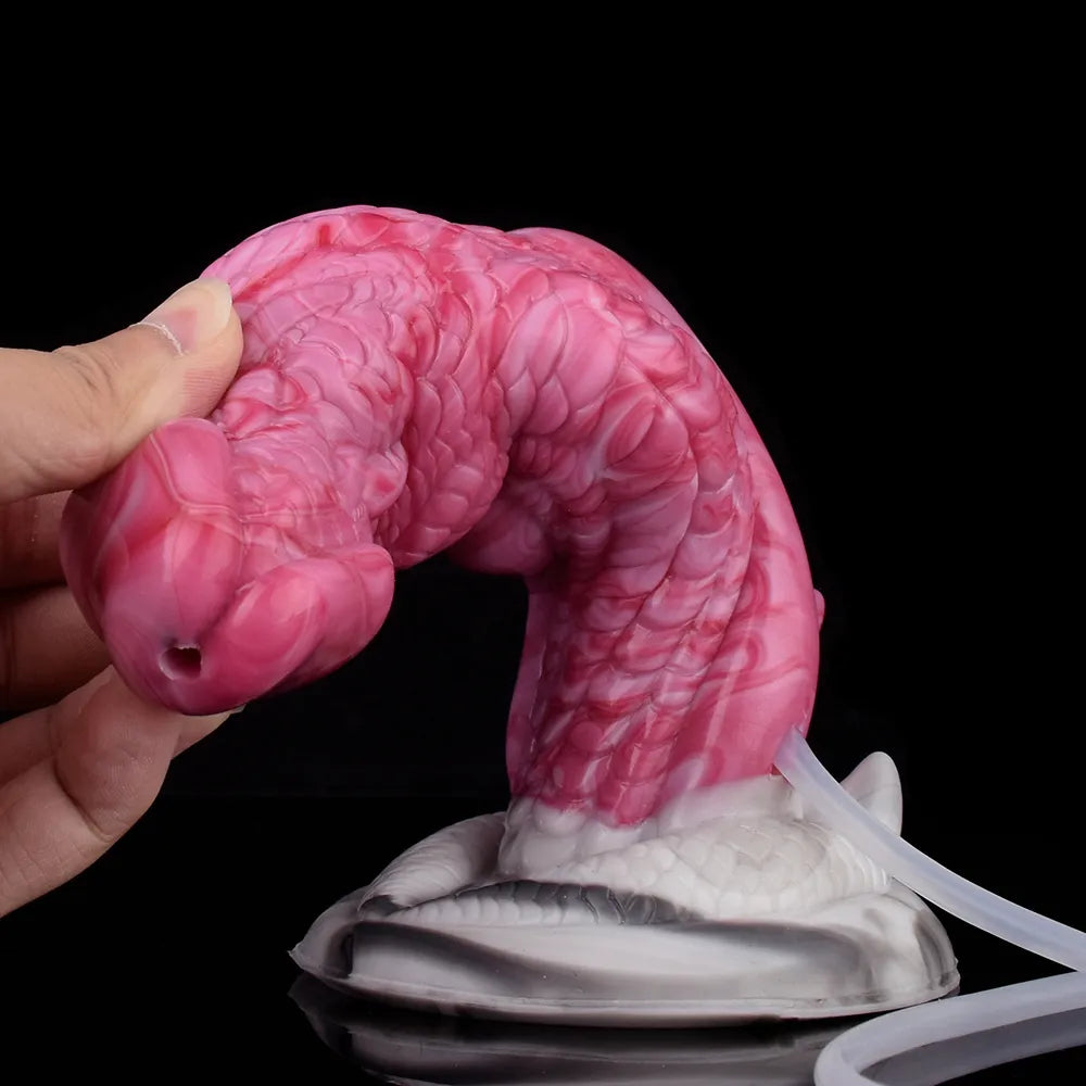 8-Inch Eragon, Ejaculating Dragon Dildo with Curved Knot - DirtyToyz