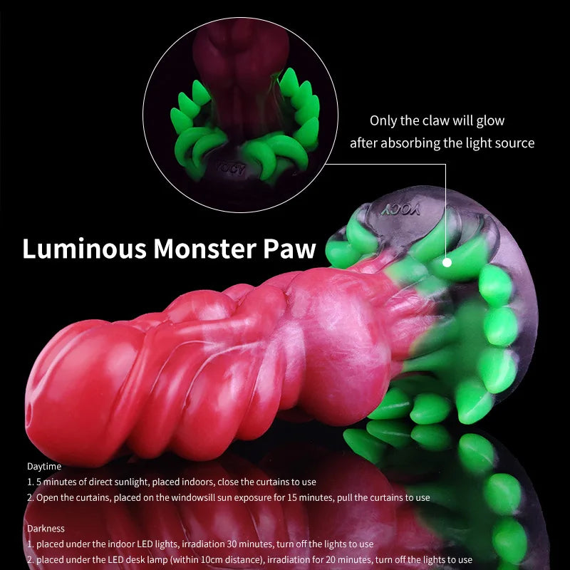 Alien Monster Dildo with Luminous Demon Claws - DirtyToyz