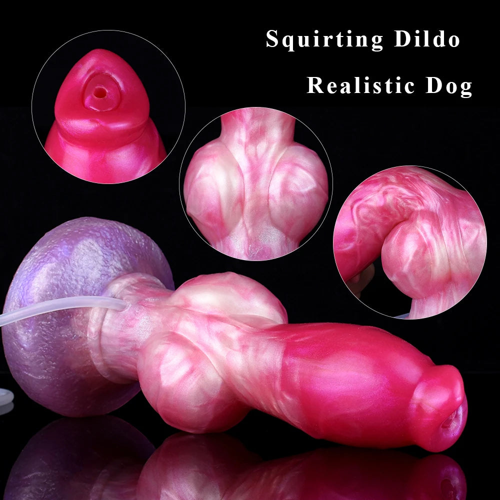 🐕 8.66-Inch Sifus, Squirting Thick Dog Dildo with Huge Knot - DirtyToyz