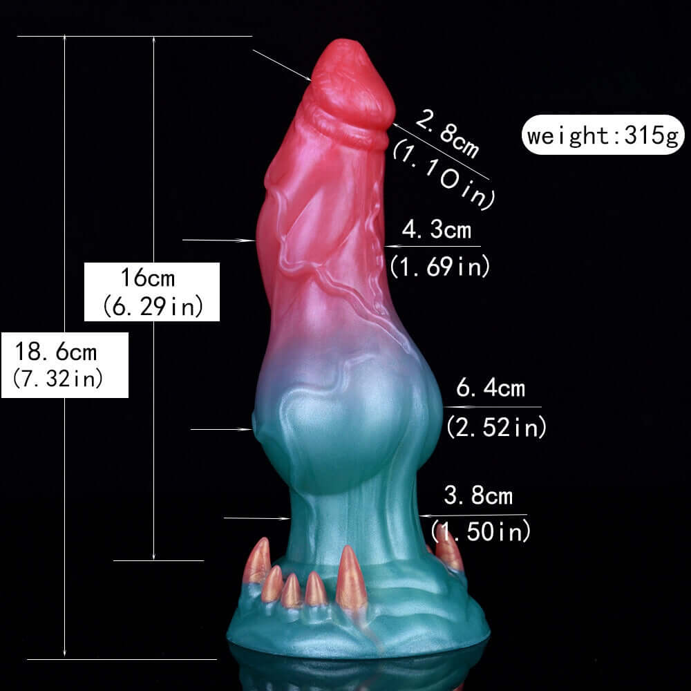 Augus the Alien Wolf- Animal Dildo with Large Knot and Demon Claws - DirtyToyz