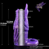 Drachen-Penishülse Violett mit Drachenkopf-Optik, Größenansicht