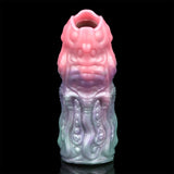 Cock sleeve front view with open ring opening and embossed ridges on pastel colors