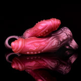 Pink dual-piece sheath set with sculpted ridges and paw-like texture