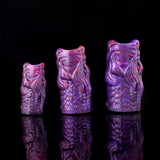 Purple dragon penis sleeve in three sizes, scale pattern and dragon details