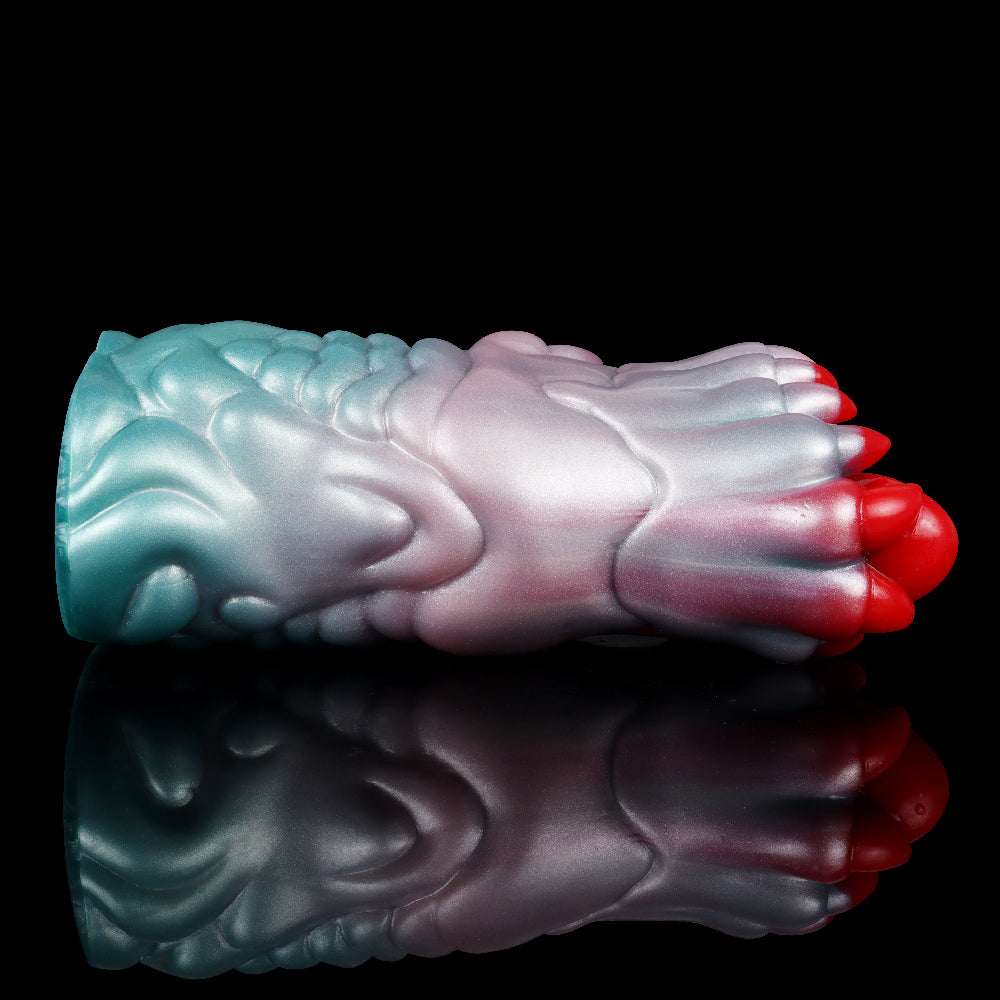 Alien Flower Fleshlight mit silbrigem Griffbereich und roten Tentakeln am Ende