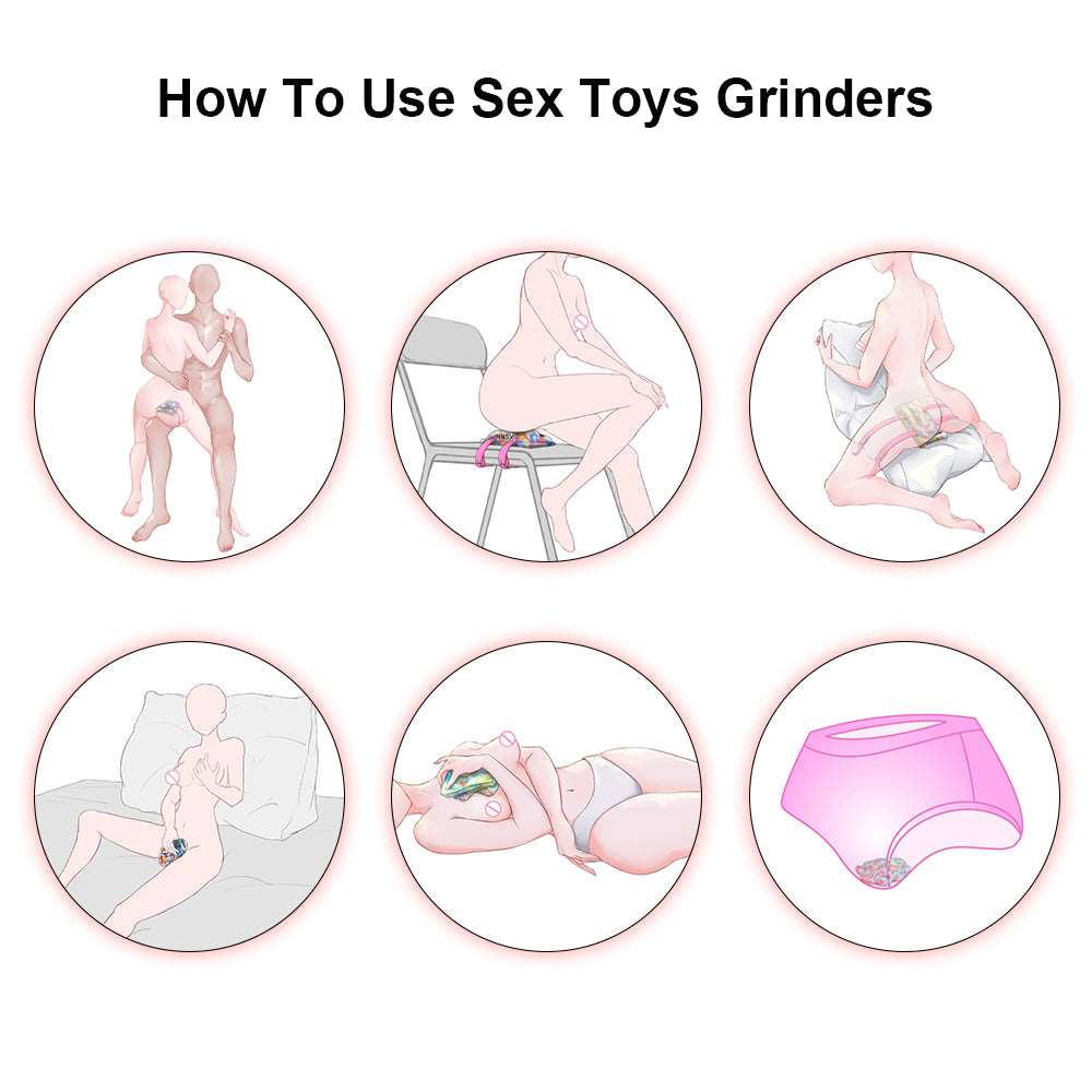How to use Sex Grinder Toy—illustrated steps with a multicolor toy