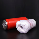Dragon stroker with red base, white pastel textured silicone tip