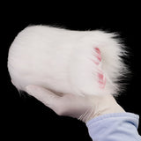 White furry cover of dual-hole fleshlight with pink opening panel