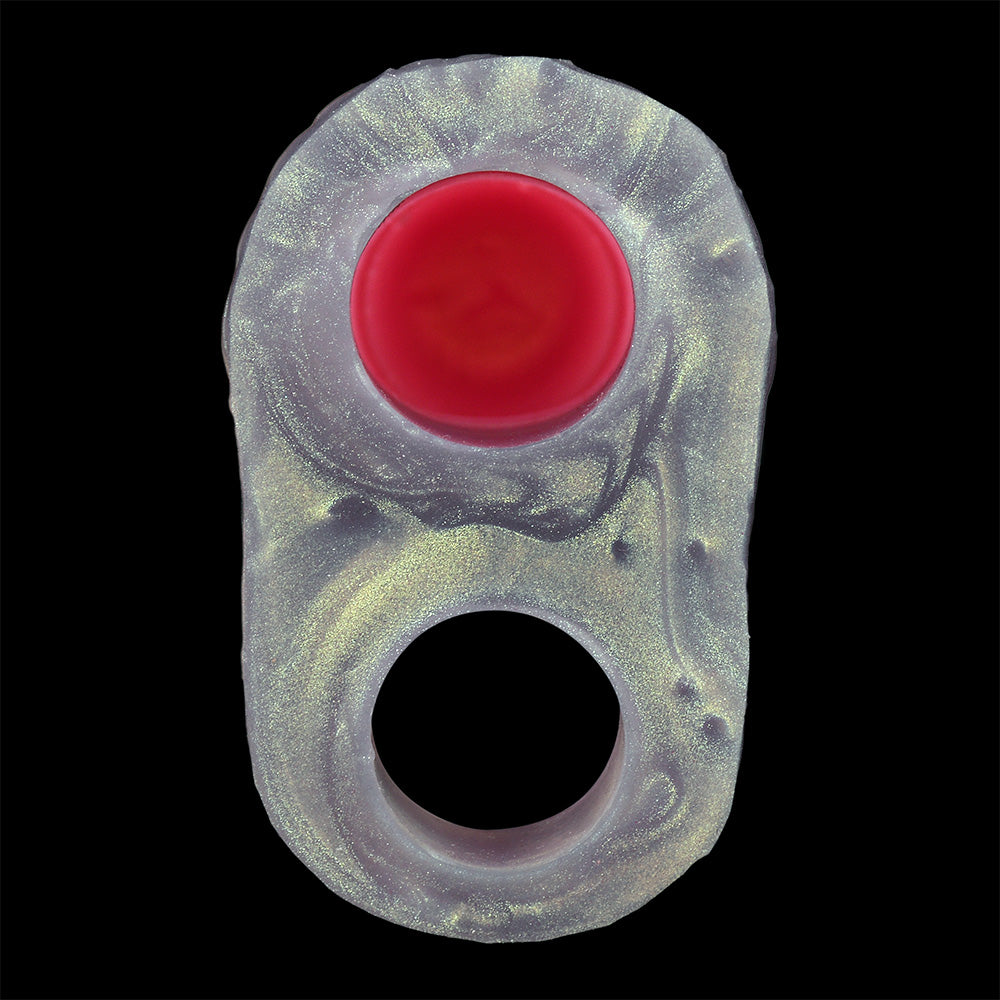 Silver-gray sheath with red inner circle and black opening, knot sheath & sleeve
