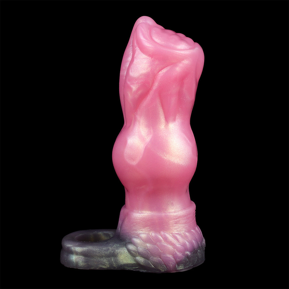 Pink molded werewolf knot sheath with wrist sleeve, glossy texture