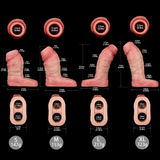 Asoka Extender Penis-Überzug, Größen S–XL mit Maßangaben