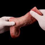 Asoka Extender Penis-Überzug, langer Schlauch mit realistischer Oberfläche, rosé