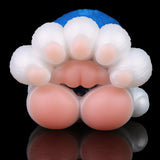 Bear Paw male fleshlight close-up; white furry paw pads and blue top area