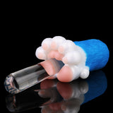 Bear Paw male fleshlight; clear opening, tan insert, white furry paws