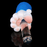 Bear Paw male fleshlight with open mouth; white paws around clear insert