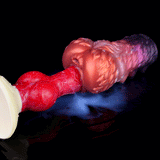 Rot-violetter Masturbator mit Drachenhaut-Relief, gerippte Oberfläche