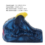 Blue sheep-shaped fantasy toy with yellow wool tuft on top, textured side panel