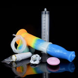 Blue horse vibrator set with nozzle tube, parts, and charging cable