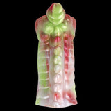 Dragon masturbator back view, ridged shaft with green horn-like tip and pink accents