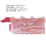 DirtyToyz ceratops dragon Fleshlight, side view with molded ridges and bumps