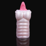 Ceratops dragon fleshlight, front opening with pink spiky horn and raised bump pattern