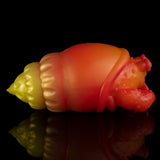Colorful squeeze toy crab with orange, red, and yellow shell details