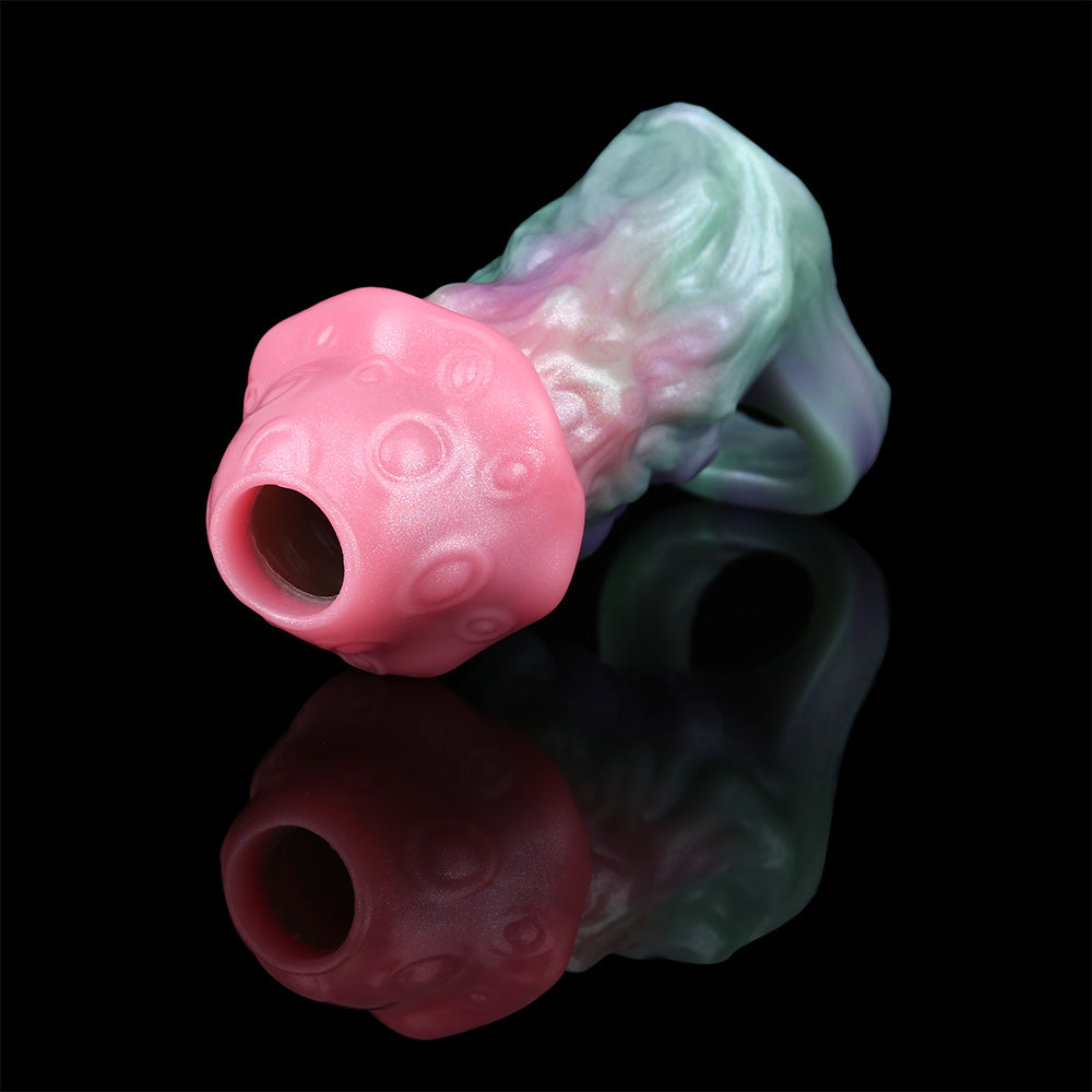 Alien-Sleeve mit großer Kopföffnung, rosa und silbern-pastell farbiger Schaft
