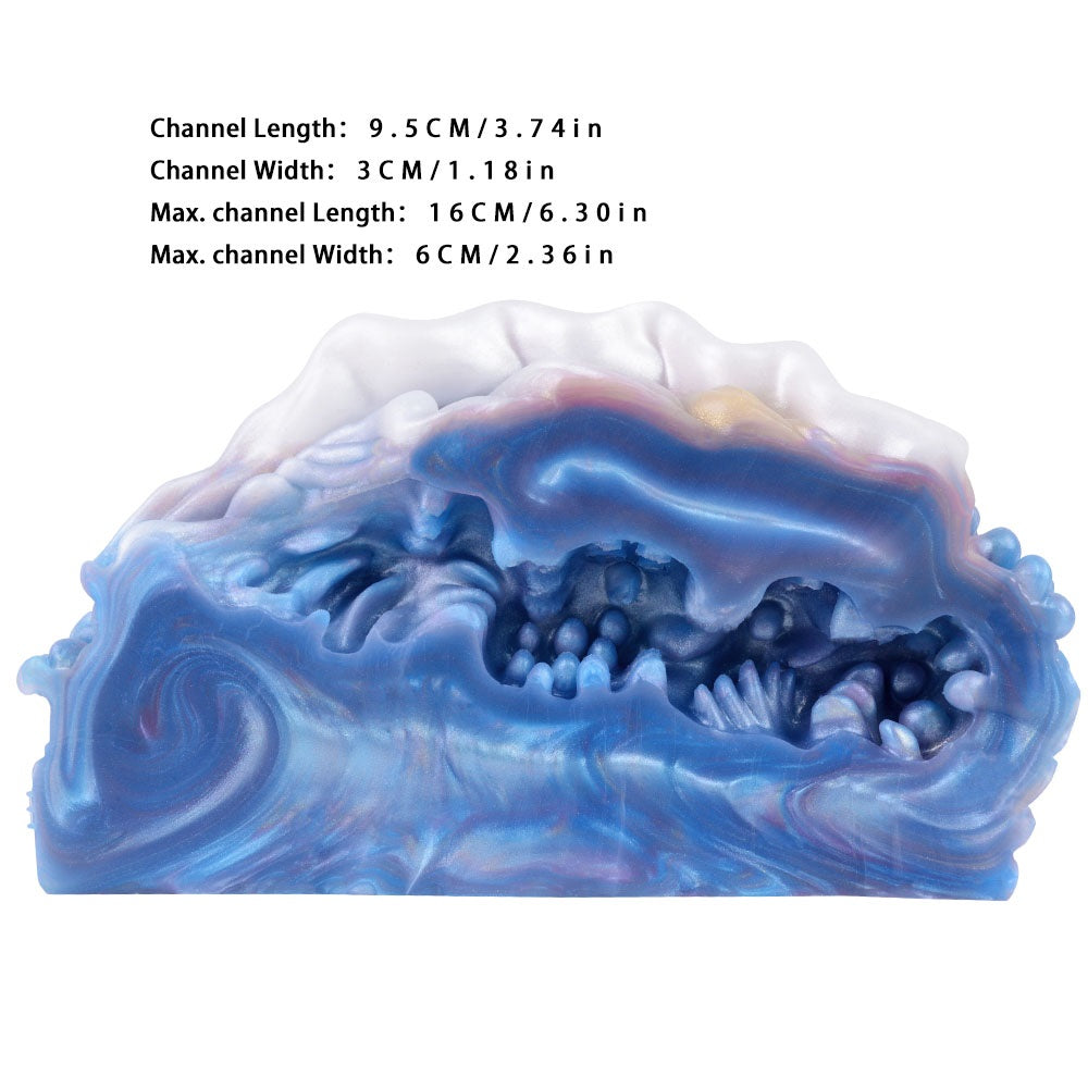 Deep Sea Clam cutaway view: ridged inner channel and beaded outer edge
