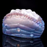 Deep Sea Clam shell top view, beaded border and open wavy inner channel