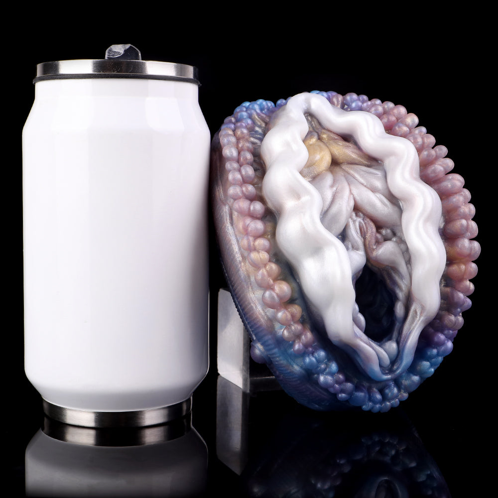 Deep Sea Clam masturbator, open end with ridged white channel and bead rim