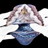 Deep Sea Clam masturbator with white & blue tentacles and purple bead rim