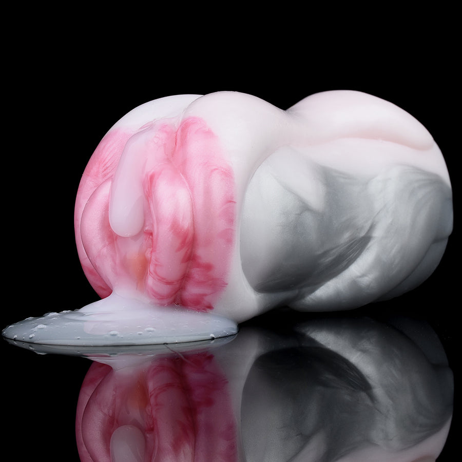 DeepWave dual-hole dolphin-shaped sex toy, side openings visible in pink and white
