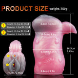 Product size chart for pink deer stroker; length and diameter markings shown