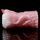 Rosa-weißer Fantasy Stroker mit Kopf und Schwanzspitzen, seitliche Ansicht
