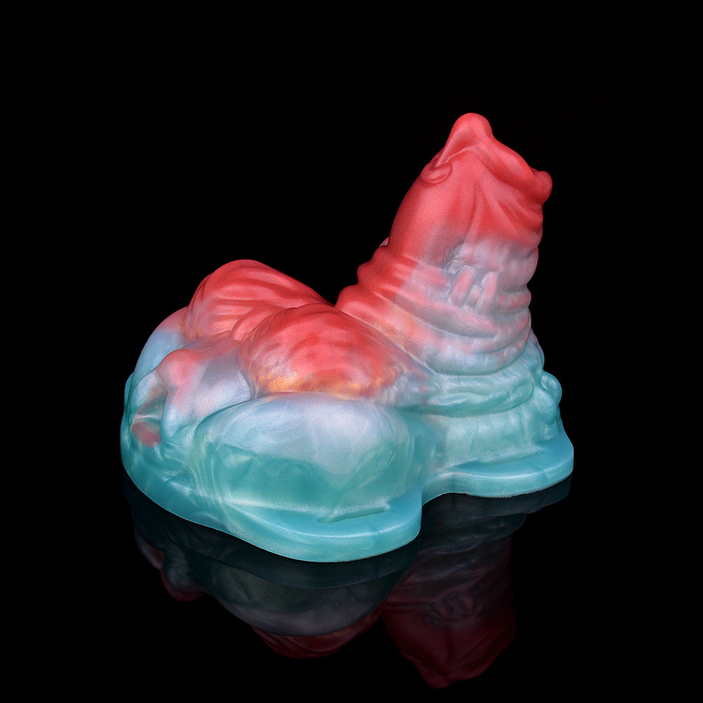 Blau-rot schattierter Vibrations-Toy, flache Basis im Profil