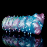 Fantasy-Drache Masturbator, lange Form mit spitzen Noppen am Rand, irisierend