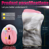 Pony animal masturbator size chart with length and diameter measurements