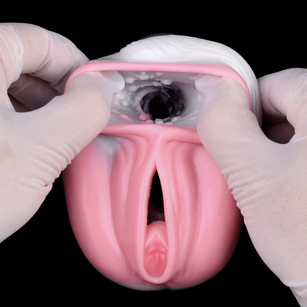 Pony animal masturbator cutaway view, pink inner channels and dark center