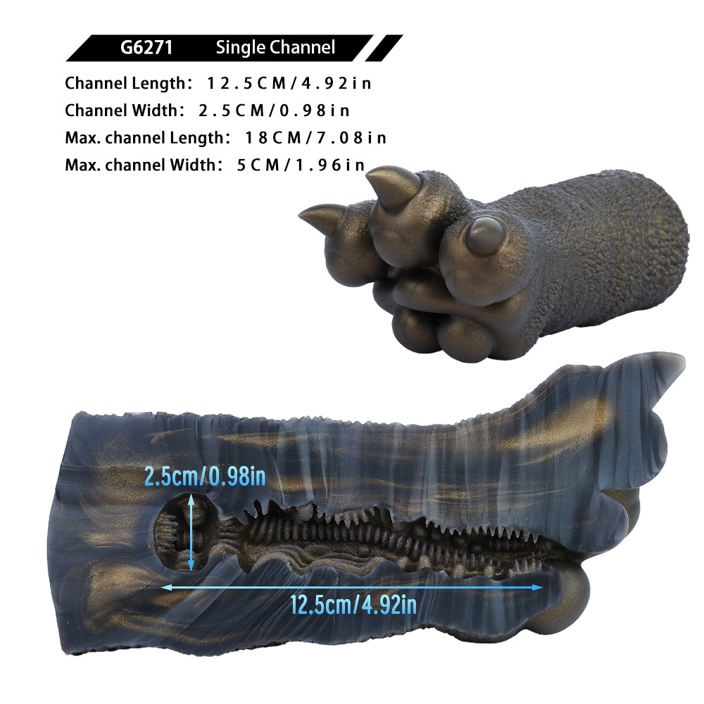 Bronze textured single-channel clawed hand with spiked fingers
