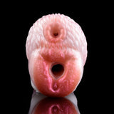 Ella realistic canine masturbator front view, pink molded openings