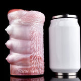 Ella realistic canine masturbator, pink backside view with molded texture