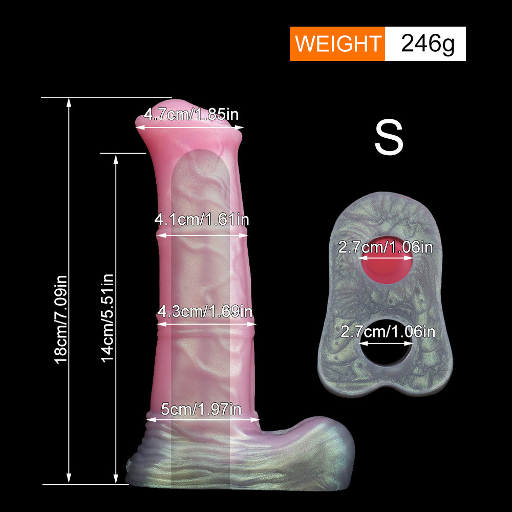 Horse sheath toy size chart, S size label, 246g weight