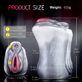 Horse-style stroker size diagram with length and diameter markers