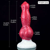 Erebus Hundedildo mit Knoten, mittlere Größe, weißes Sockelteil