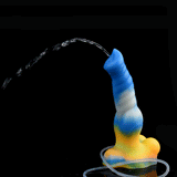 Wolf-Vibrator mit Regenbogen-Farbverlauf und Sprühschlauch