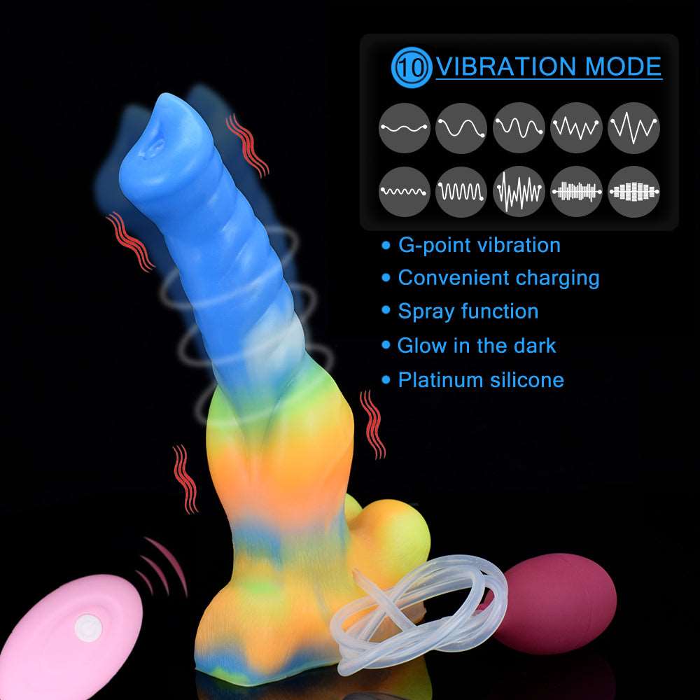 Wolf-Vibrator mit leuchtenden Modi, Regenbogen-Farbverlauf